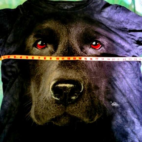 THE MOUNTAIN UNISEX LABRADOR DOG T-SHIRT IN GRAPHIC TIE DYE PRINT BLACK Sz XXL - Picture 2 of 12